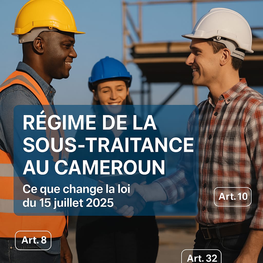 Régime de la Sous-Traitance au Cameroun : Ce que Change la Loi du 15 Juillet 2025