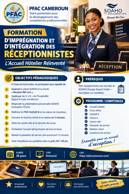 Formation d'imprégnation et d'intégration des réceptionnistes — L'Accueil Hôtelier Réinventé